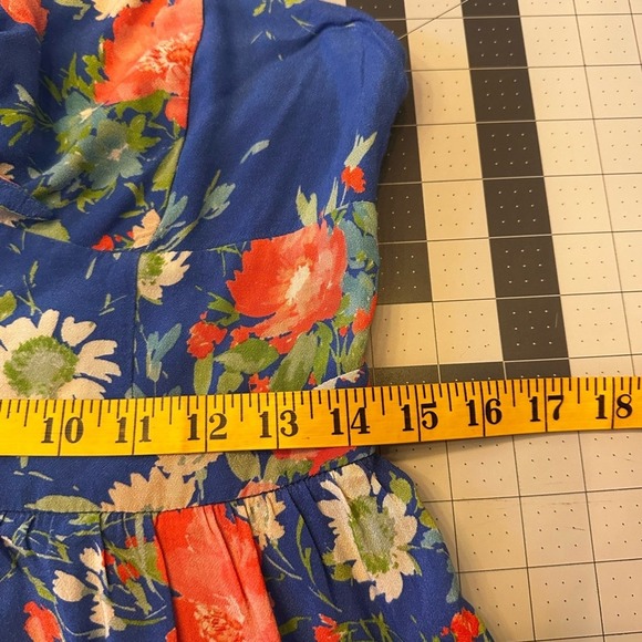 Yumi Kim Size Large Good Times sleeveless Vibrant Blue Floral Midi Dress - Picture 12 of 13